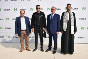 أثناء افتتاح مصنع نوا للأعلاف بمنطقة بياض العرب الصناعية في بني سويف
