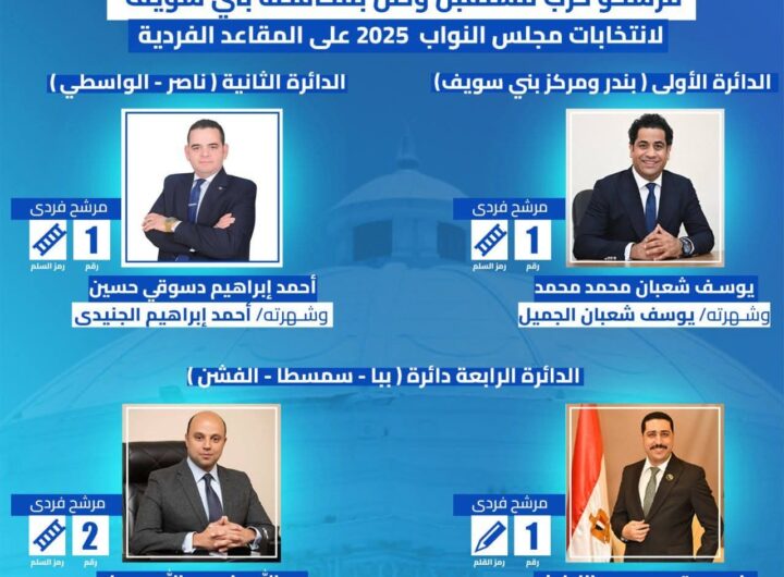 مرشحو «مستقبل وطن» بني سويف يتقدمون بأوراق ترشّحهم على المقاعد الفردية