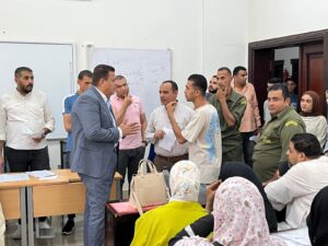 رئيس جامعة بني سويف التكنولوجية يتفقد مراحل تقديم طلاب مدارس التكنولوجيا التطبيقية