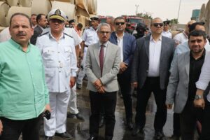محافظ بني سويف يتابع جهود السيطرة على حريق بمصنع ببياض العرب 