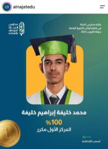  إبن بني سويف «محمد خليفة إبراهيم» الأول على الثانوية العامة بدولة الكويت بنسبة نجاح 100٪ 